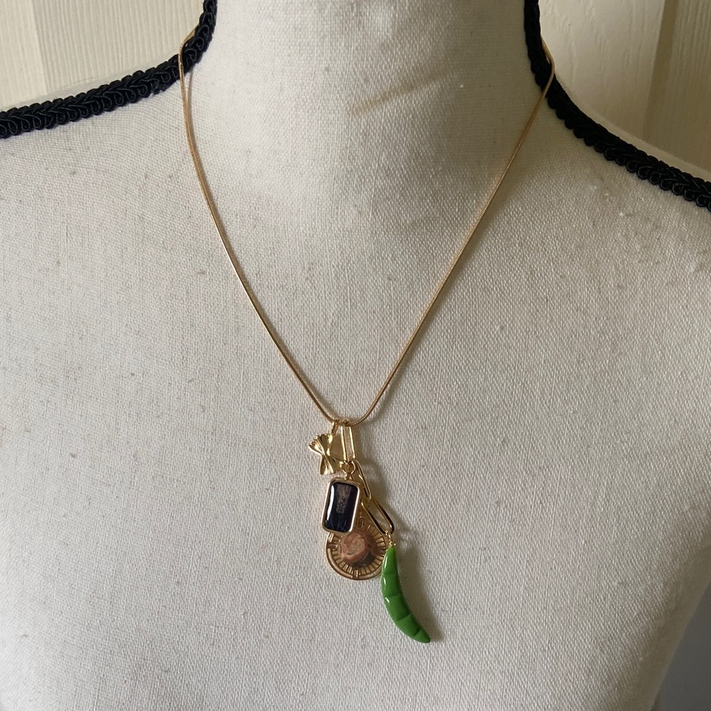 NWT Anthropologie Cluster Charm Icon Necklace
